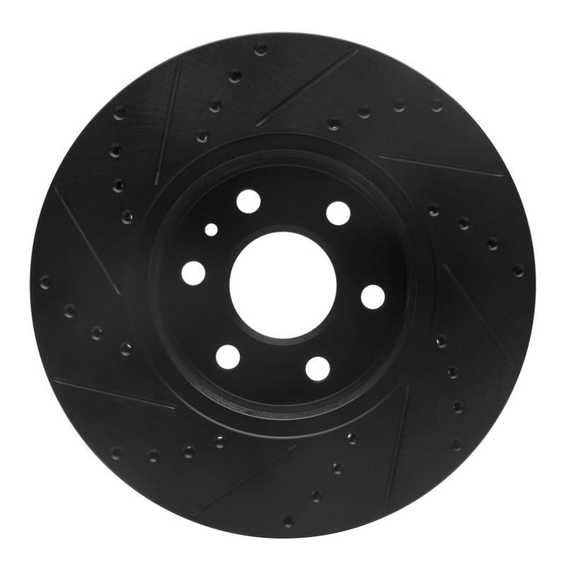 Chevrolet Colorado Brake Rotor (1) - Front Right - R1 Concepts - Drilled & Slotted - Black - `15-`20